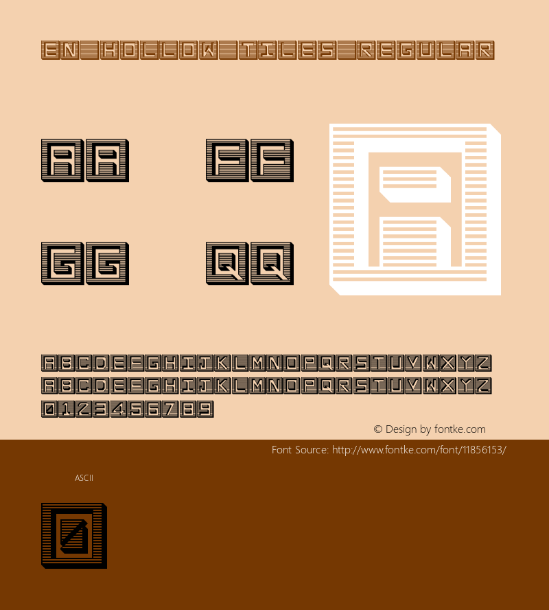 en hollow tiles Regular Version 1.0 Font Sample