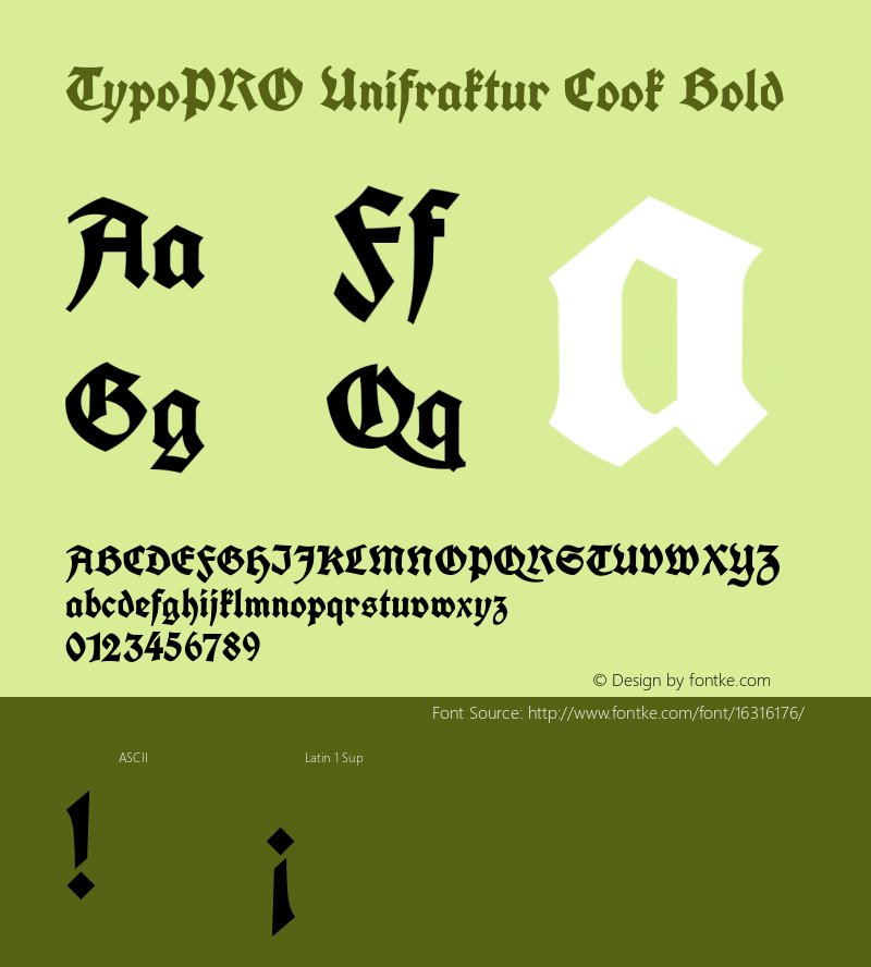 TypoPRO Unifraktur Cook Bold Version 2013-08-25 Font Sample