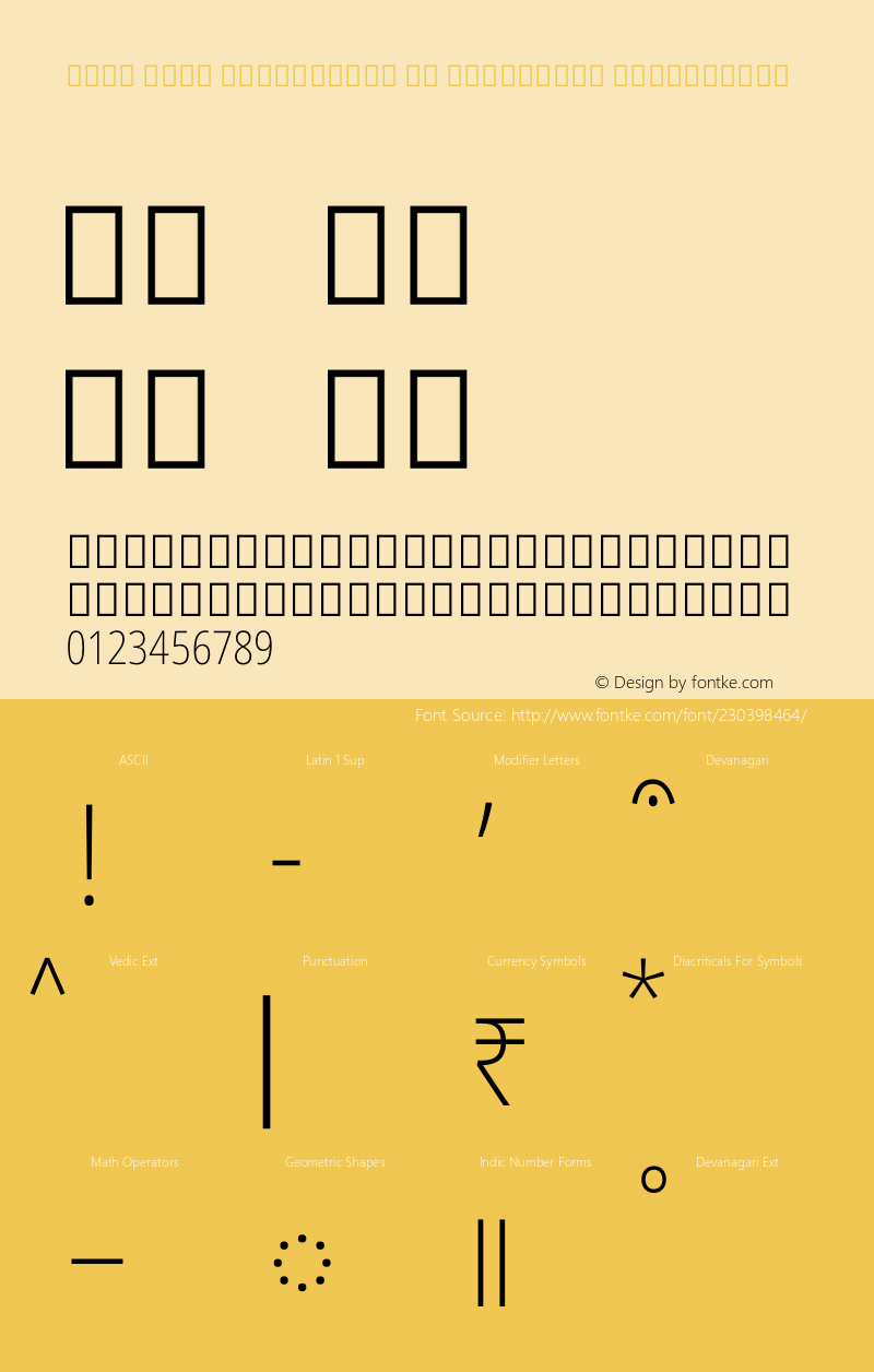 Noto Sans Devanagari UI Condensed ExtraLight Version 2.002图片样张