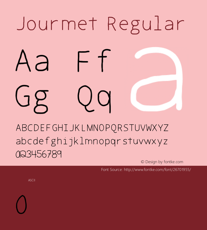 Jourmet 1.0 Font Sample