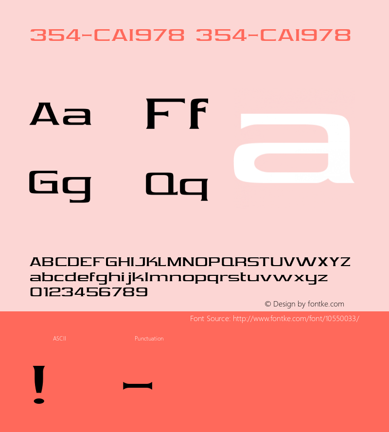 354-CAI978 354-CAI978 Version 3.0 Font Sample