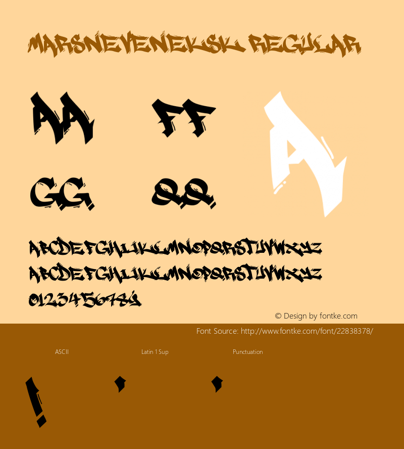 MARSNEVENEKSK Version 1.0 Font Sample