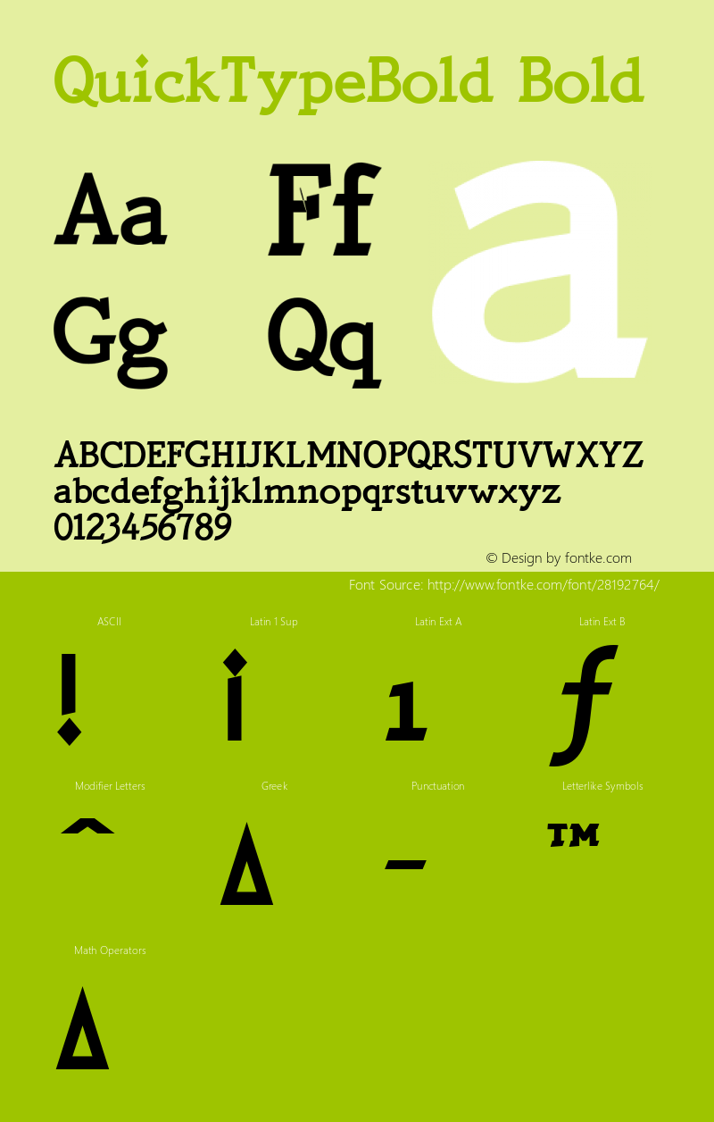 QuickType Bold v1.000 Font Sample
