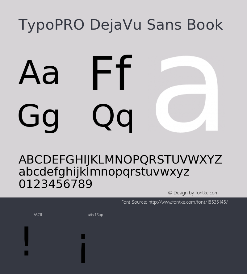 TypoPRO DejaVu Sans Book Version 2.37 Font Sample
