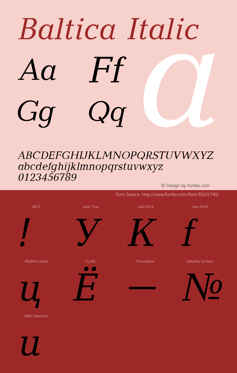 Baltica Italic 001.001 Font Sample