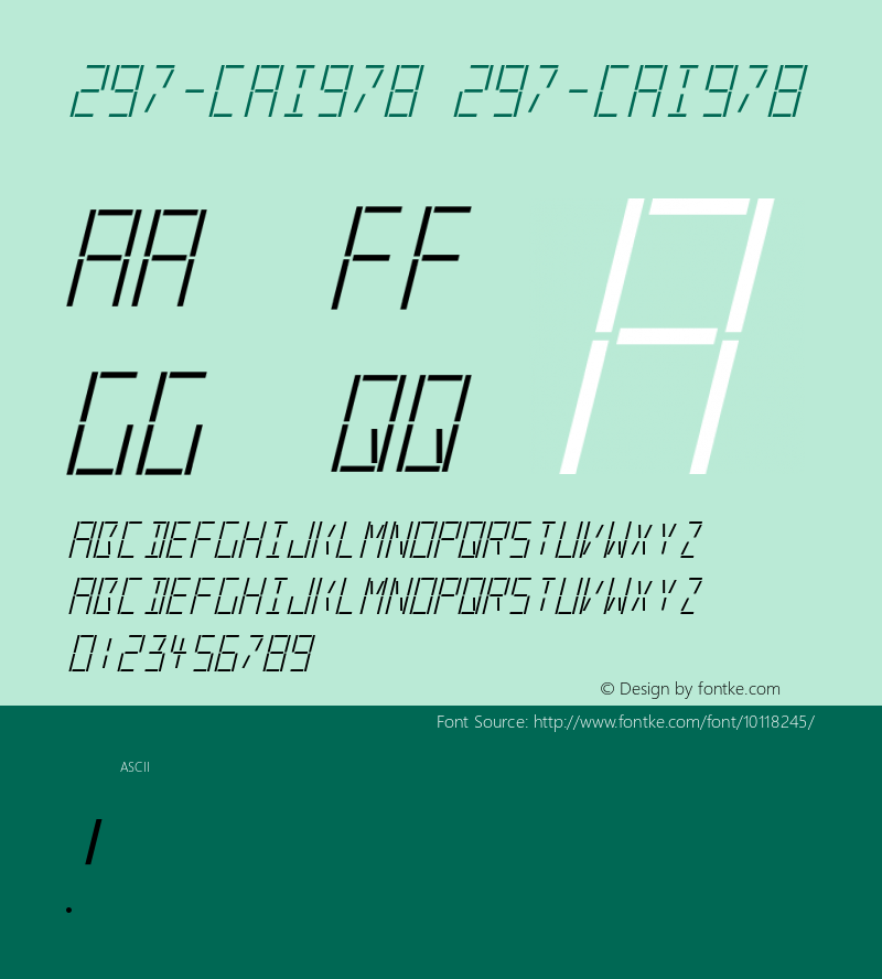 297-CAI978 297-CAI978 297-CAI978 Font Sample