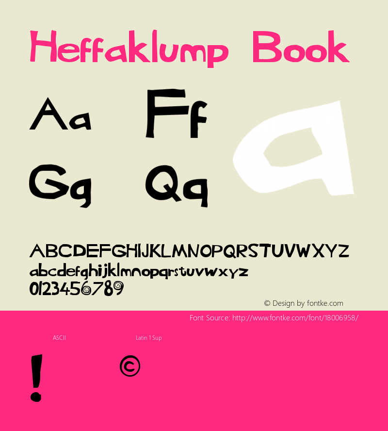 Heffaklump Book Version 1.0 Tue May 27 18:04 Font Sample