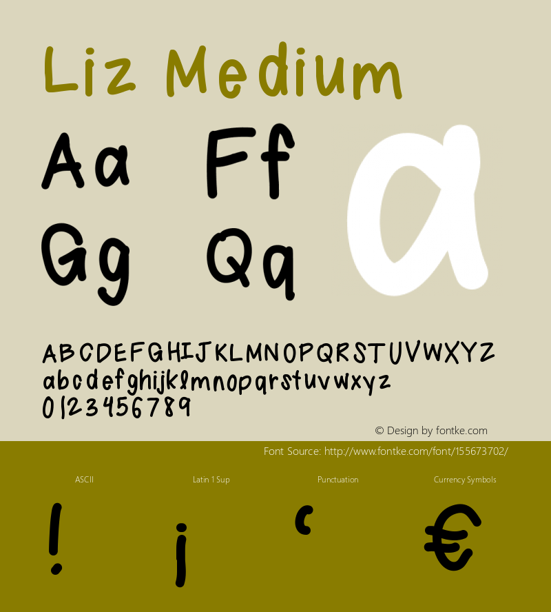 Liz Version 001.000 Font Sample