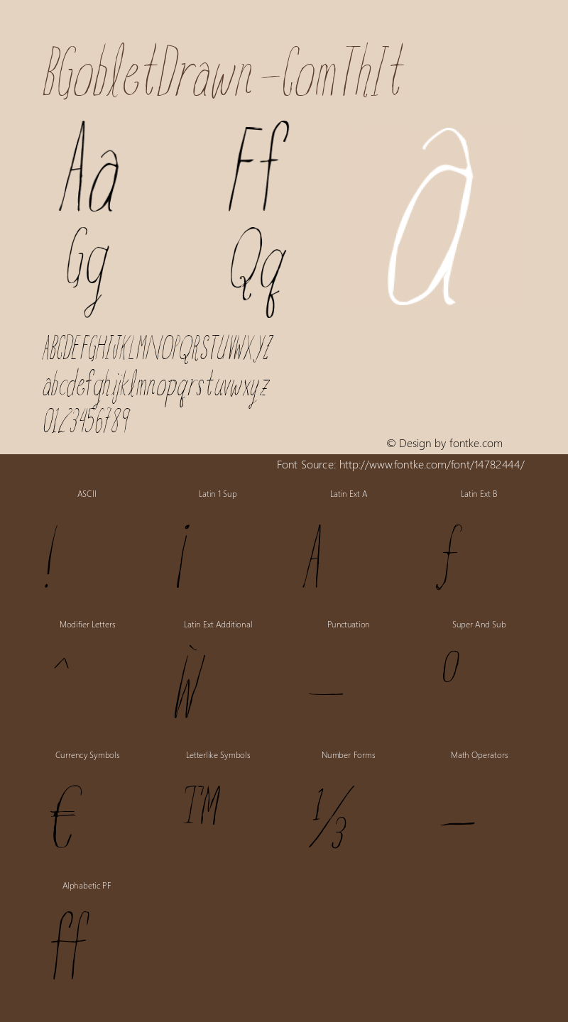 BGobletDrawn-ComThIt ☞ Version 1.000;PS 001.001;hotconv 1.0.56;com.myfonts.insigne.blue-goblet-drawn.com-thin-ital.wfkit2.3UVz Font Sample