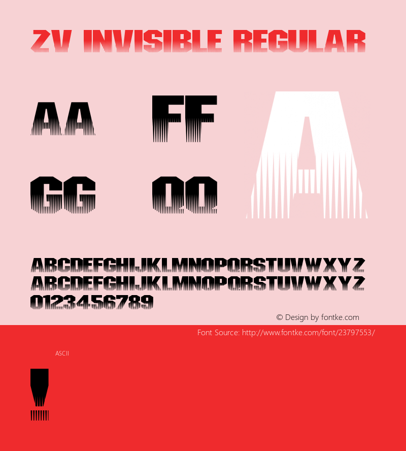 ZV Invisible 001.000 Font Sample