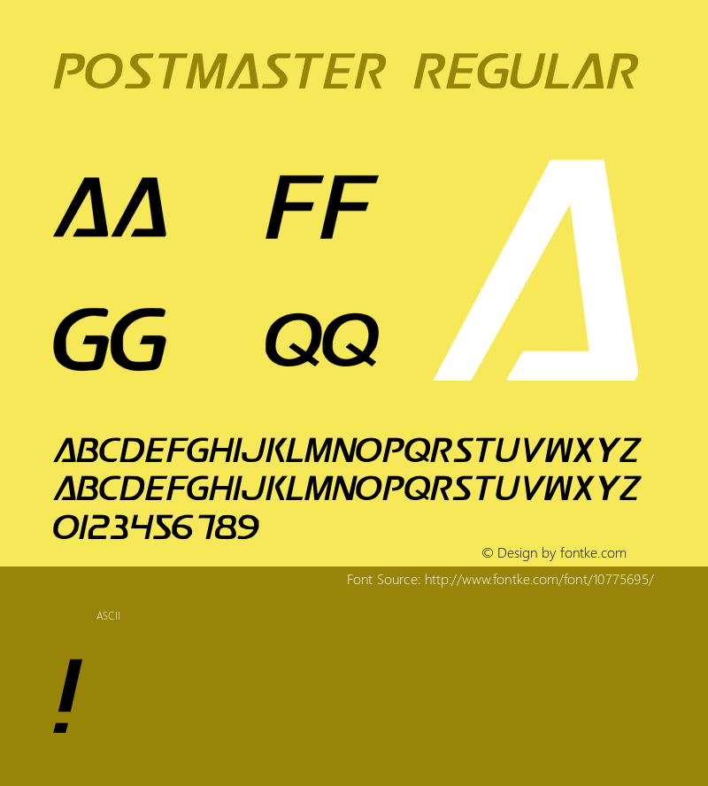 Postmaster Regular 1 Font Sample