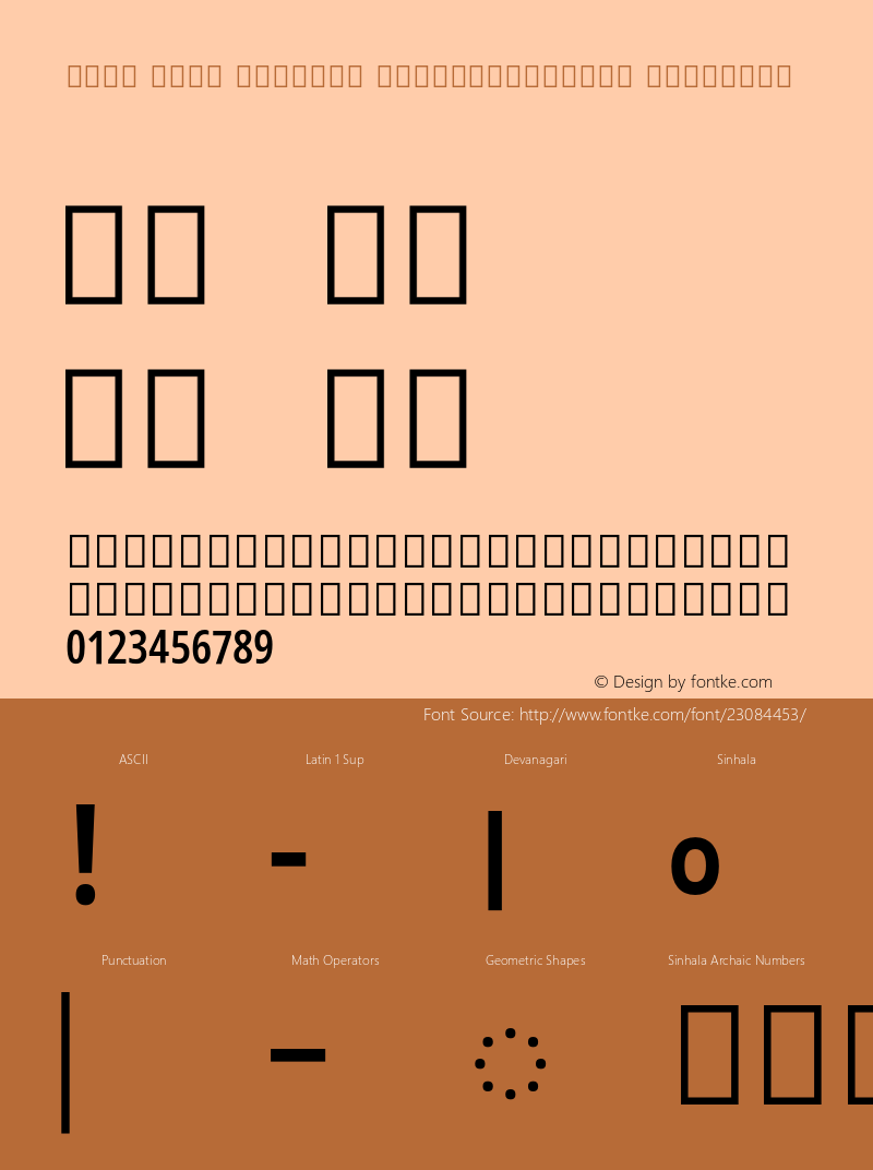 Noto Sans Sinhala ExtraCondensed SemiBold Version 1.901 Font Sample