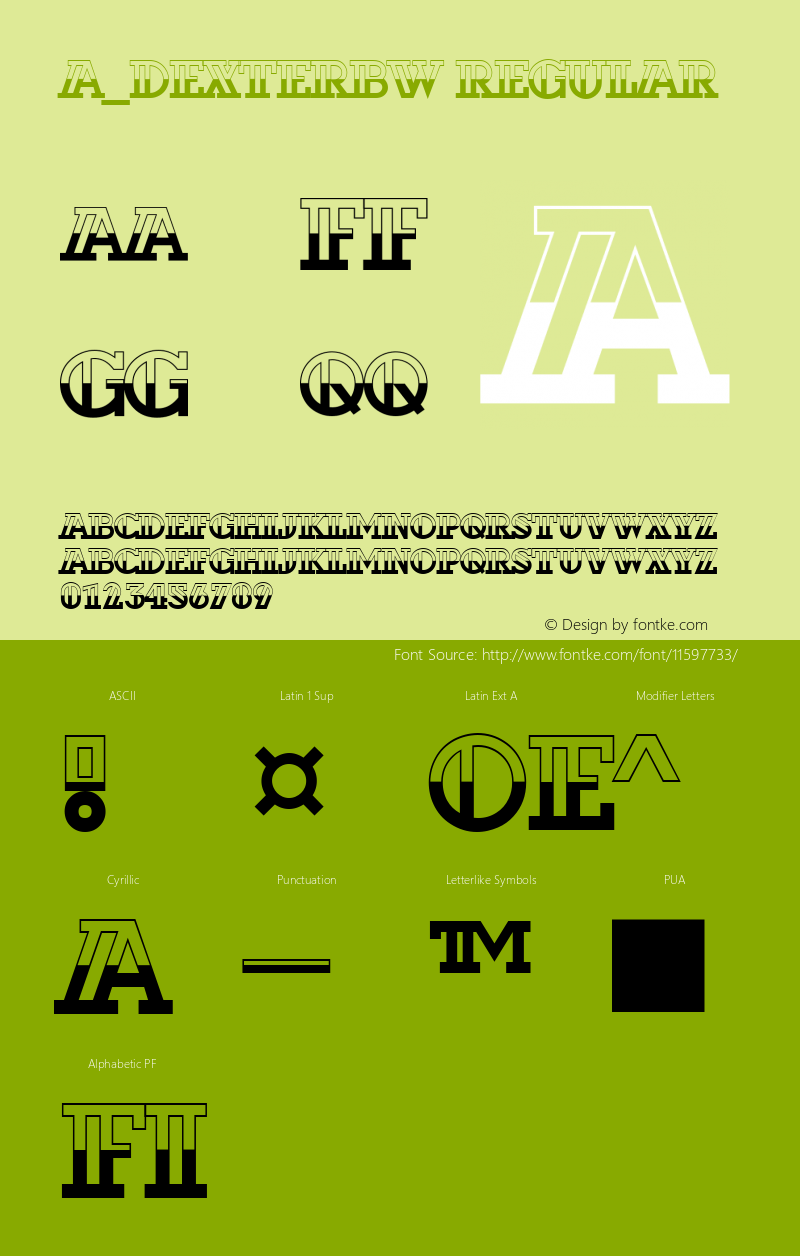 a_DexterBW Regular 01.03 Font Sample