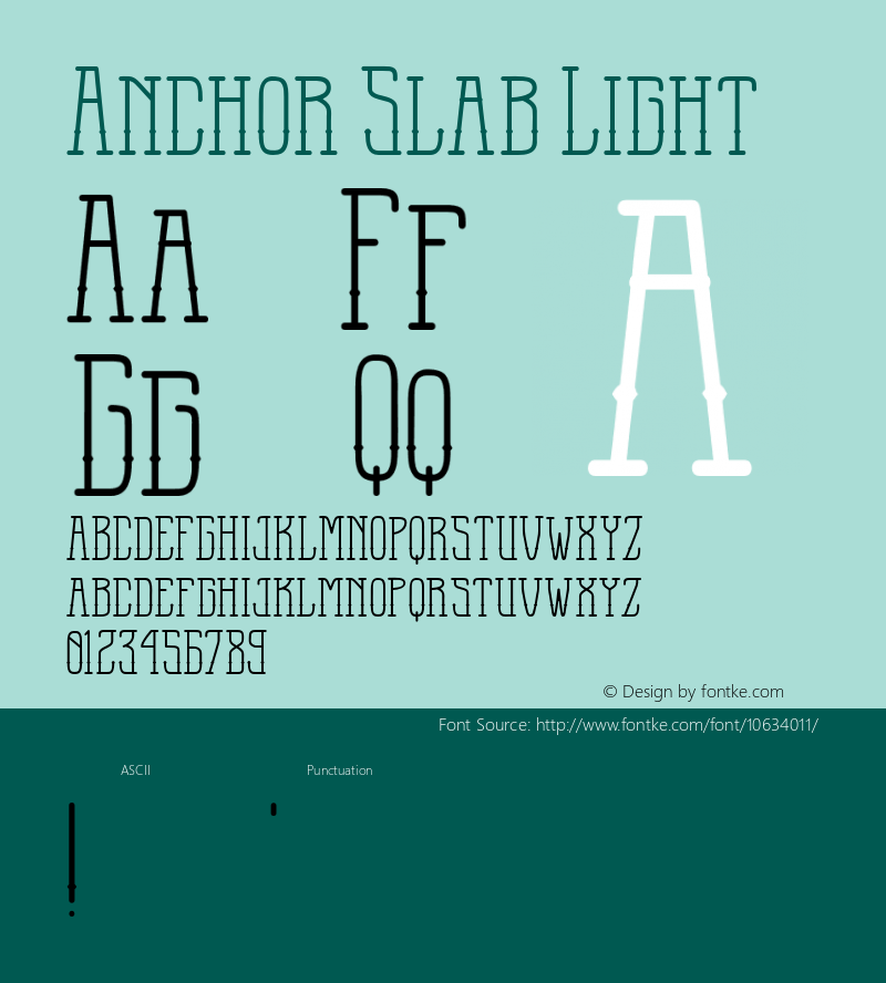 Anchor Slab Light 1.000 Font Sample
