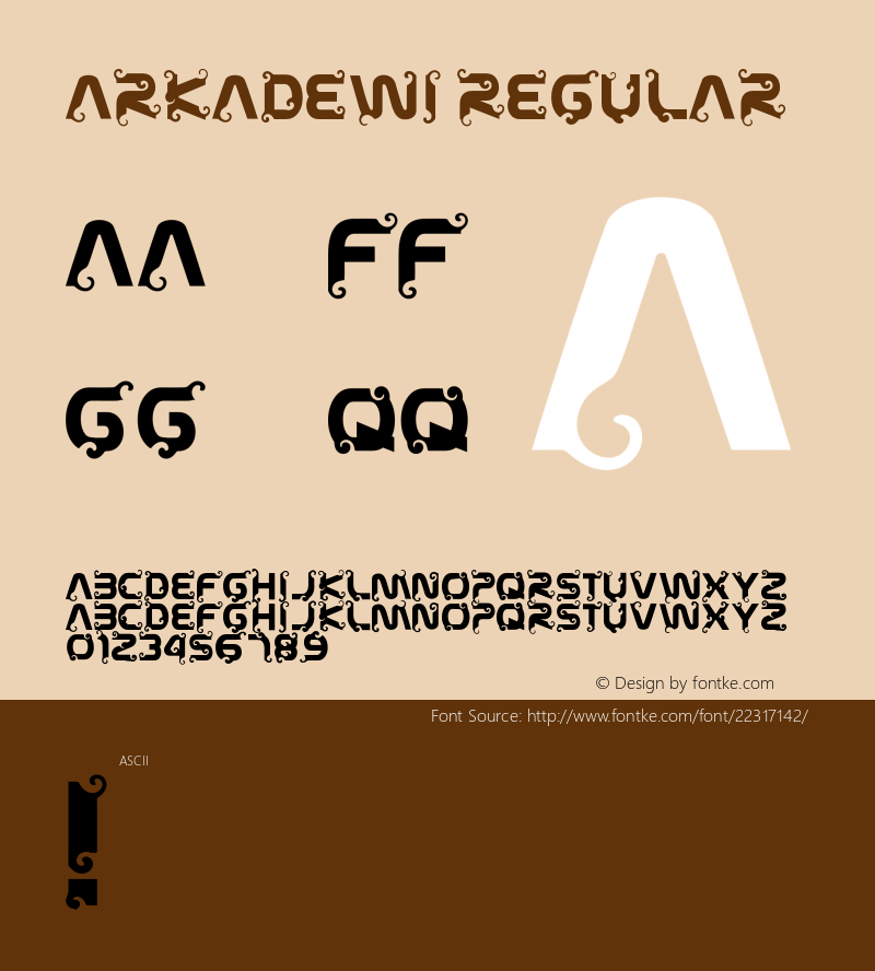 arkadewi-Normal Version 1.000;PS 001.001;hotconv 1.0.56 Font Sample