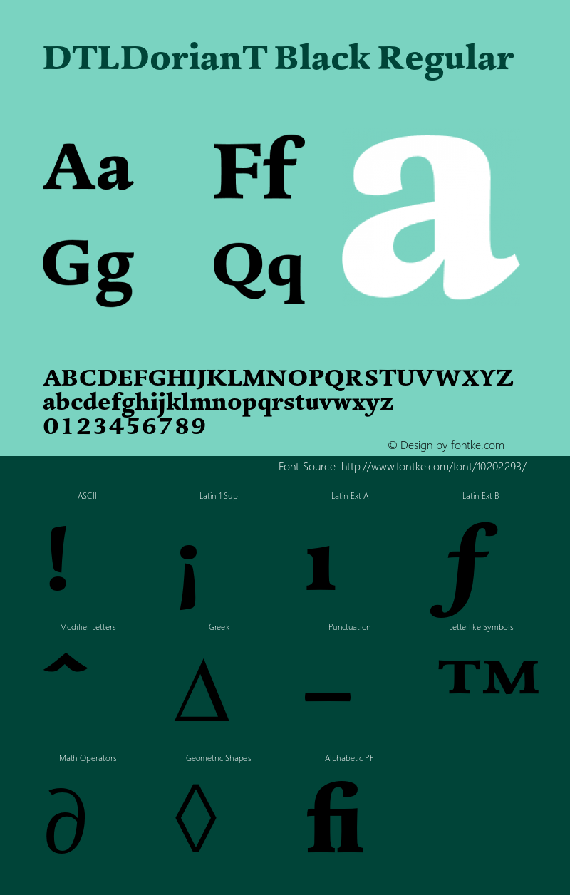 DTLDorianT Black Regular 001.000 Font Sample