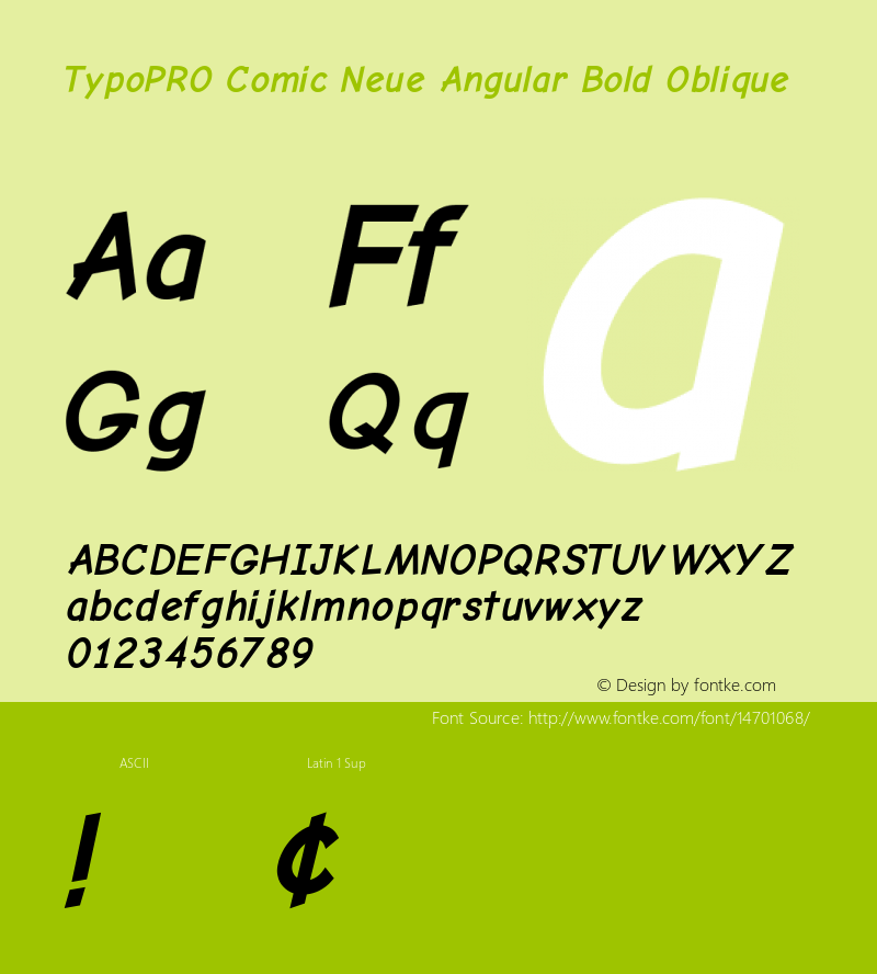 TypoPRO Comic Neue Angular Bold Oblique Version 1.000 Font Sample