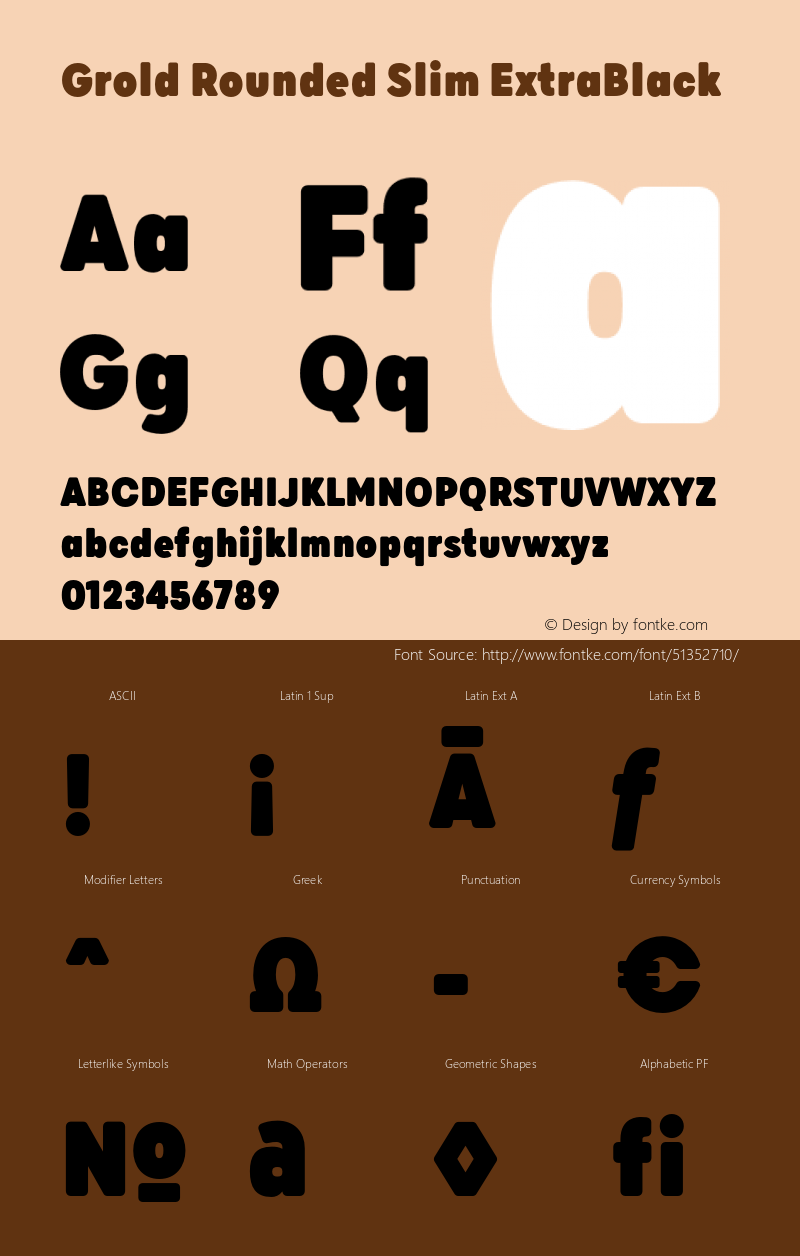 GroldRoundedSlim-ExtraBlack Version 1.000 Font Sample