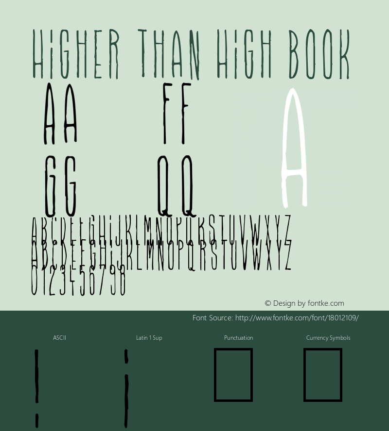 Higher Than High Book Version 1.00 January 21, 201 Font Sample