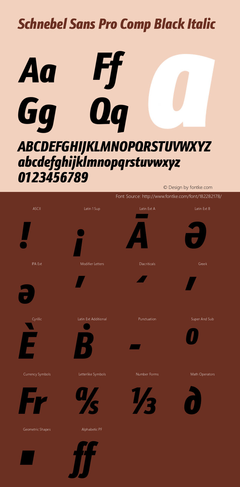 Schnebel Sans Pro Comp Black Italic Version 1.00图片样张