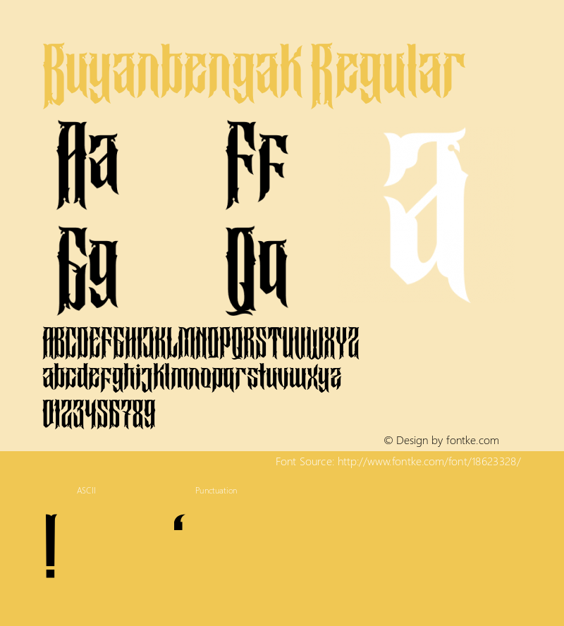 Buyanbengak Regular Version 1.000;PS 001.001;hotconv 1.0.56 Font Sample