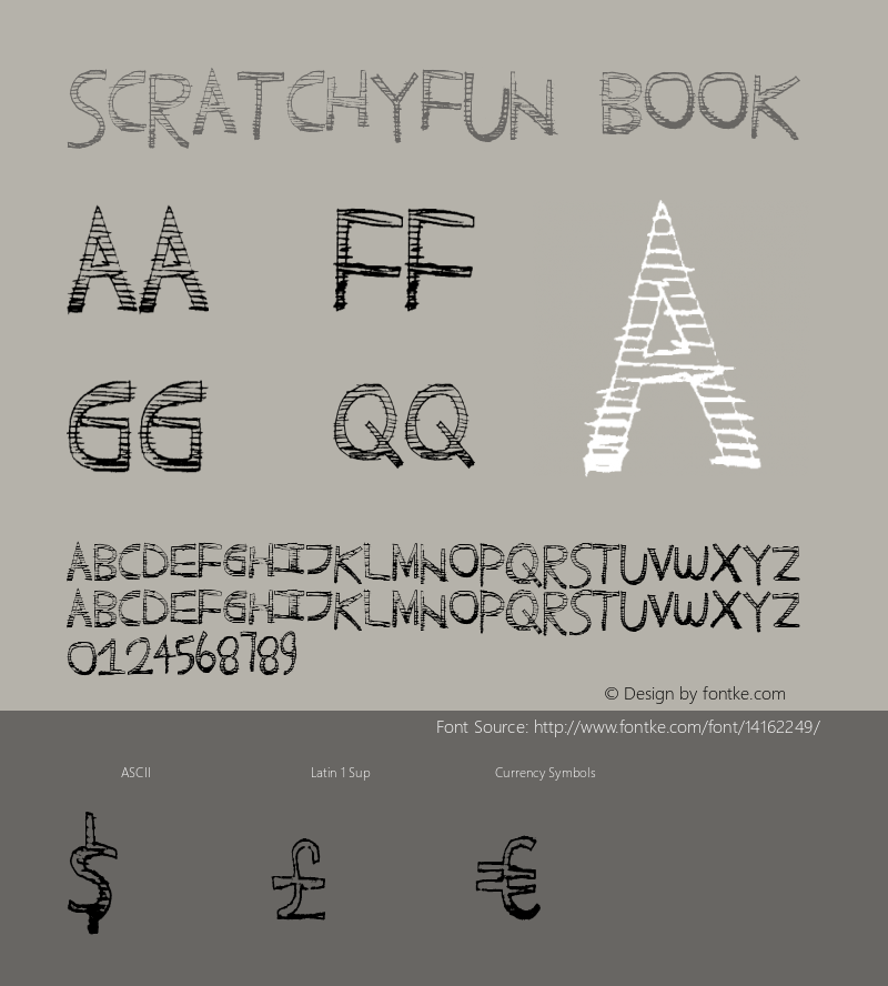 ScratchyFun Book Version 1.00 March 21, 2013, Font Sample