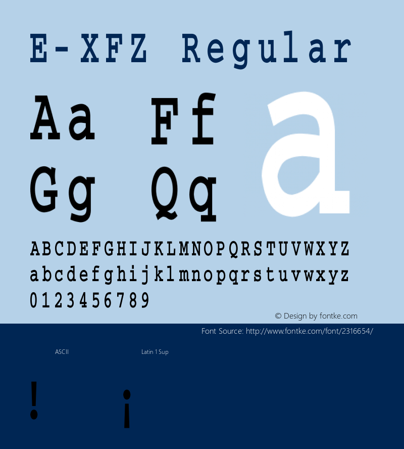 E-XFZ Regular 1995:1.00 Font Sample