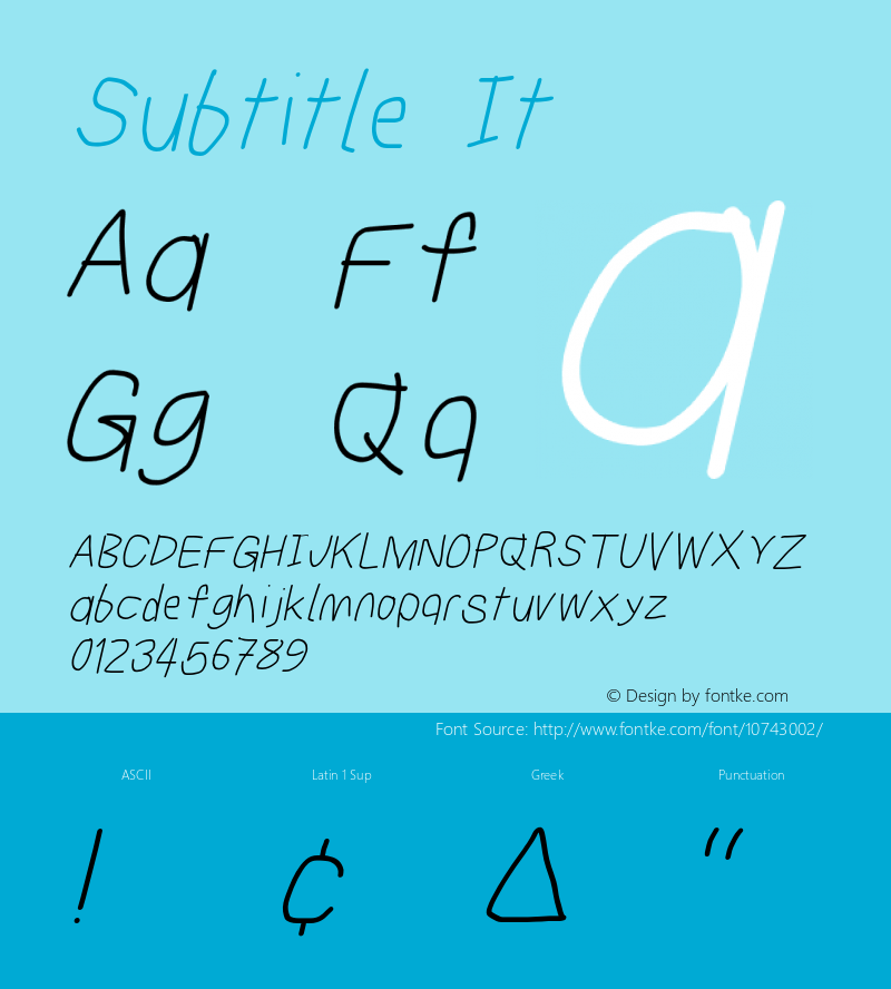 Subtitle It Version 1.21 Font Sample