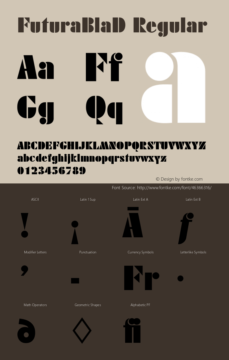 FuturaBlaD Version 1.00 Font Sample