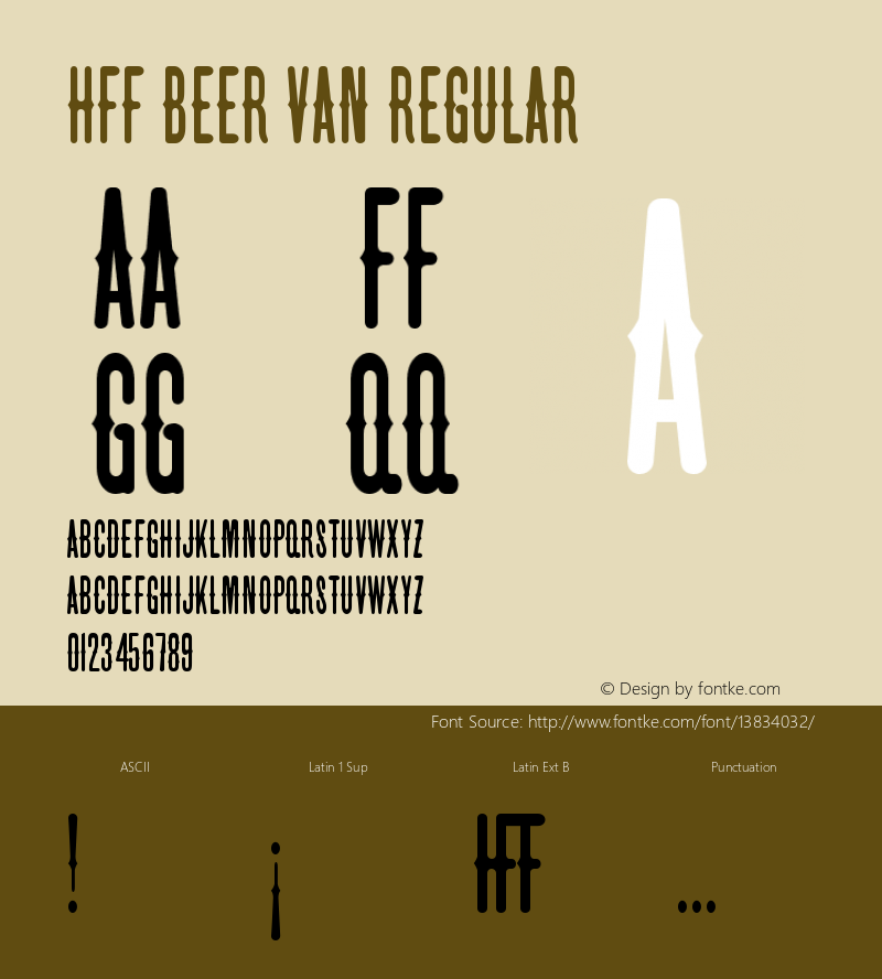 HFF Beer Van Regular Version 1.000  Font Sample