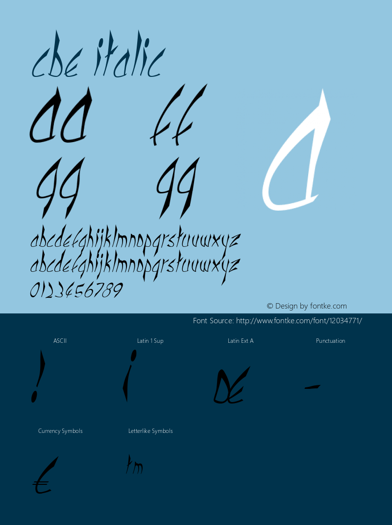 cbe Italic Version 001.003 Font Sample