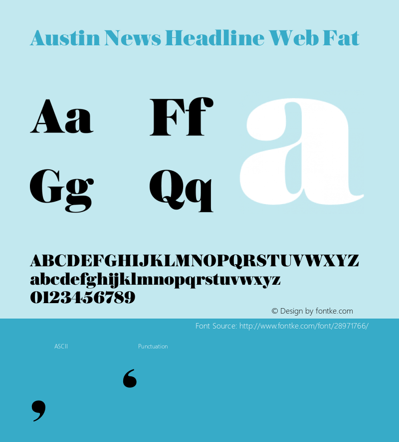 Austin News Head Web Fat Regular Version 1.1 2015 Font Sample