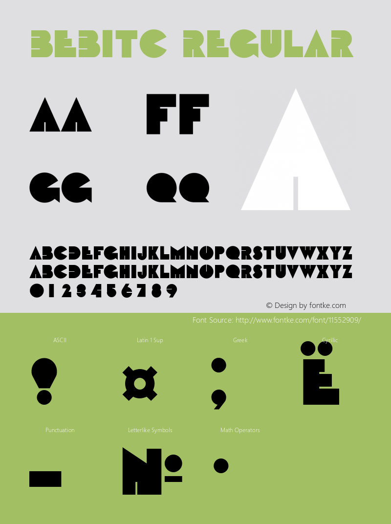 BebitC Regular Version 001.001 Font Sample