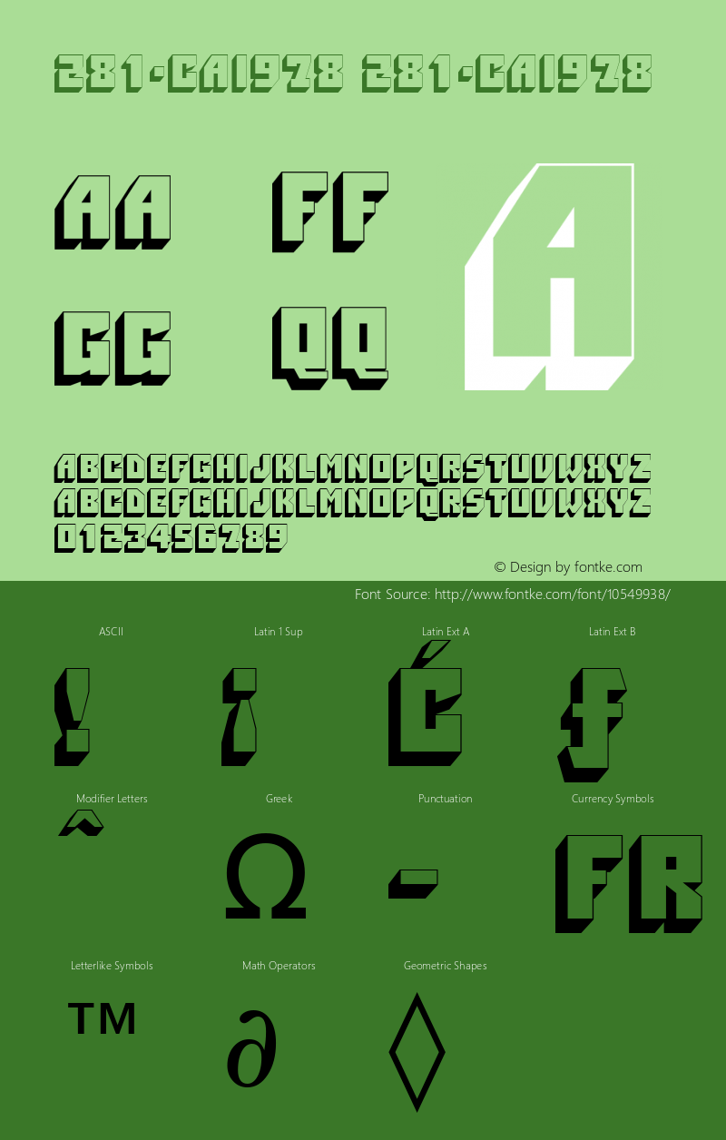 281-CAI978 281-CAI978 Version 3.0 Font Sample