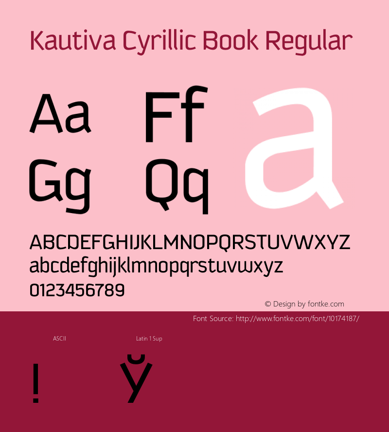 Kautiva Cyrillic Book Regular 001.000 Font Sample