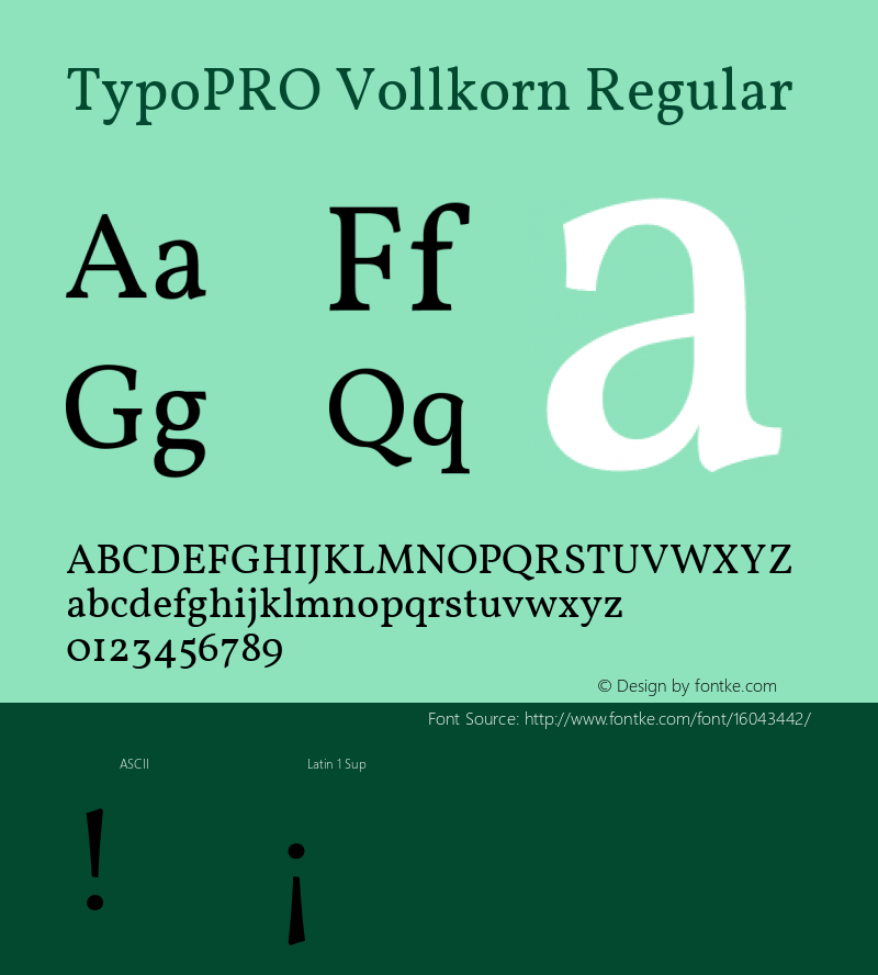 TypoPRO Vollkorn Regular Version 3.005;PS 003.005;hotconv 1.0.70;makeotf.lib2.5.58329 Font Sample