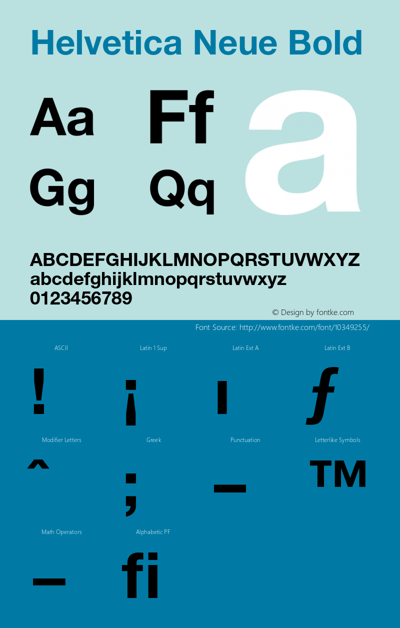 Helvetica Neue Bold 001.101 Font Sample