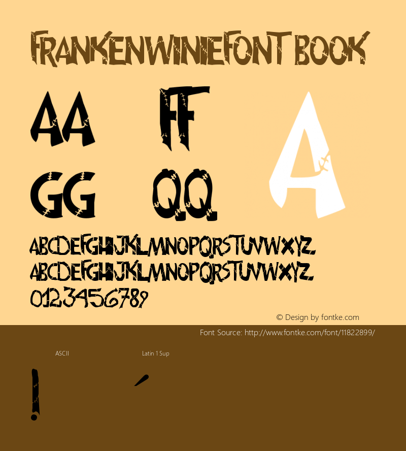 frankenwiniefont Book Version 1.00 October 18, 201 Font Sample
