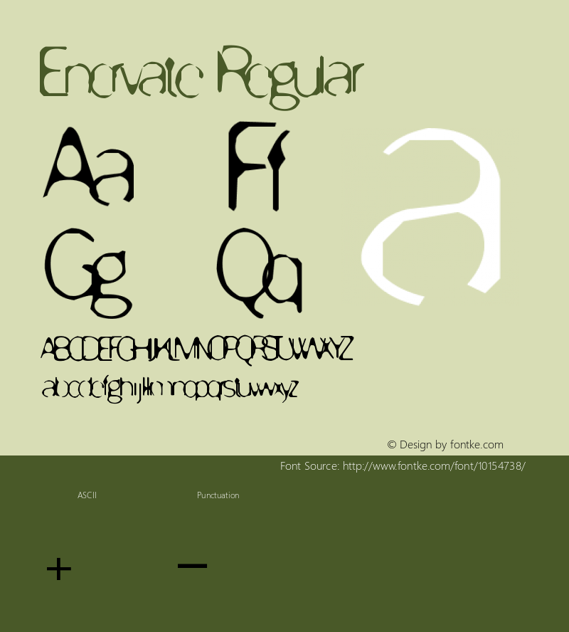 Enervate Regular .ttf Font Sample