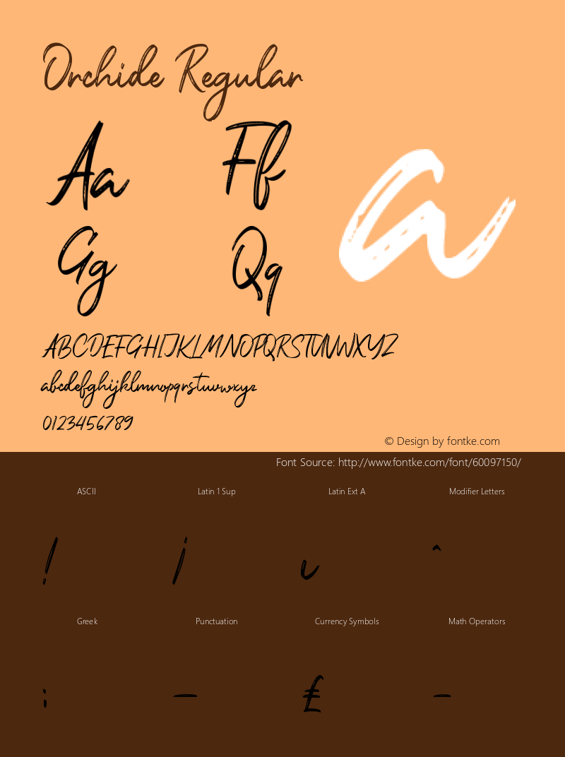 Orchide Version 1.00;March 28, 2020;FontCreator 11.5.0.2427 32-bit Font Sample