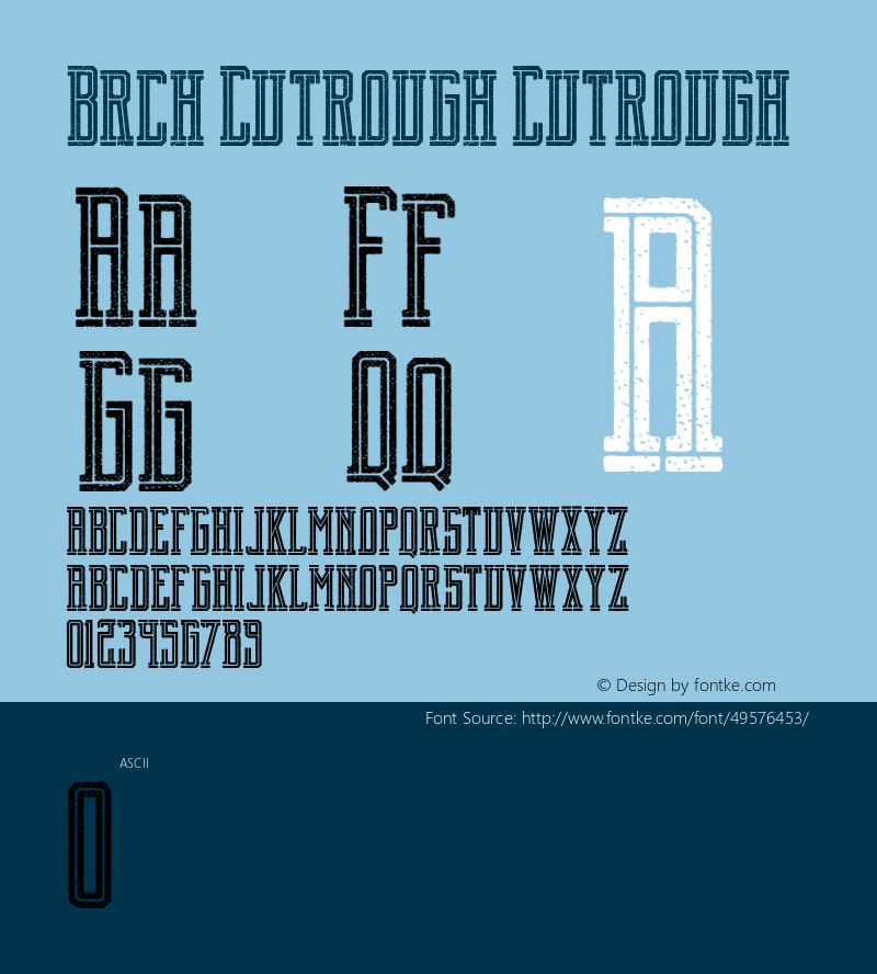 Brch Cutrough Version 1.000 Font Sample