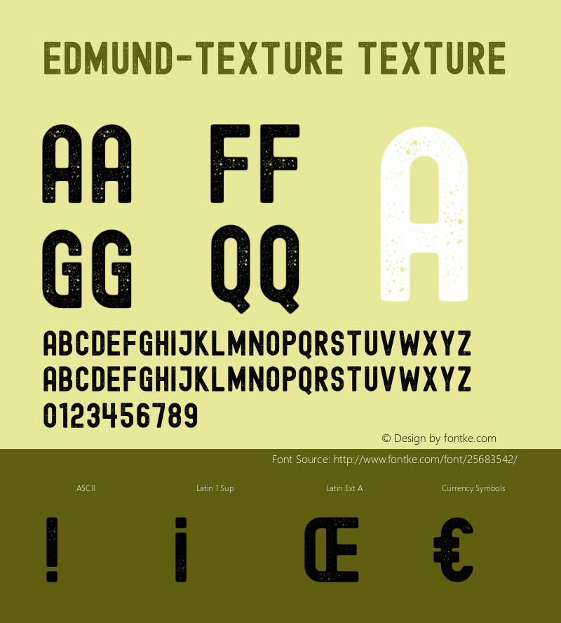 Edmund-Texture Version 001.000 Font Sample