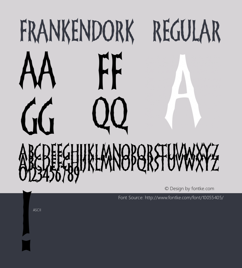 FrankenDork Regular 1.0 of this tall and dorky font Font Sample