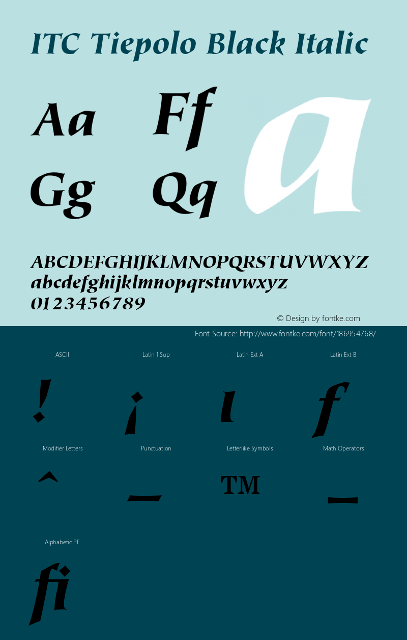 ITC Tiepolo Black Italic 001.000图片样张