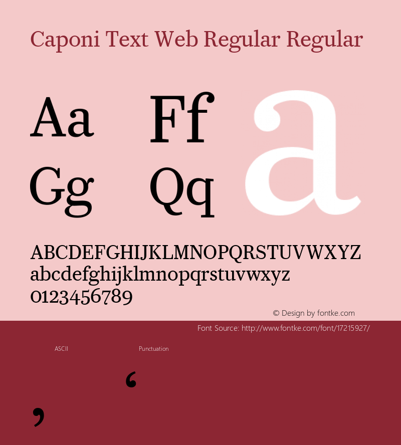 Caponi Text Web Regular Regular Version 1.1 2013 Font Sample