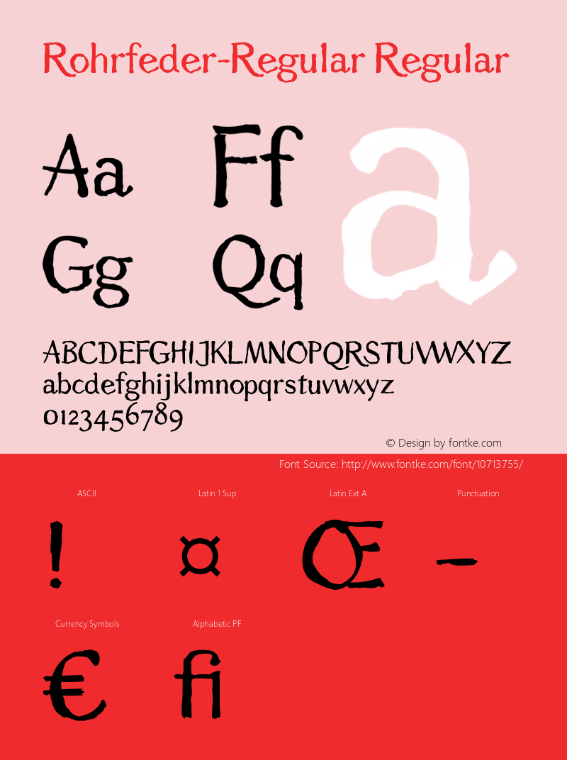 Rohrfeder-Regular Regular None Font Sample