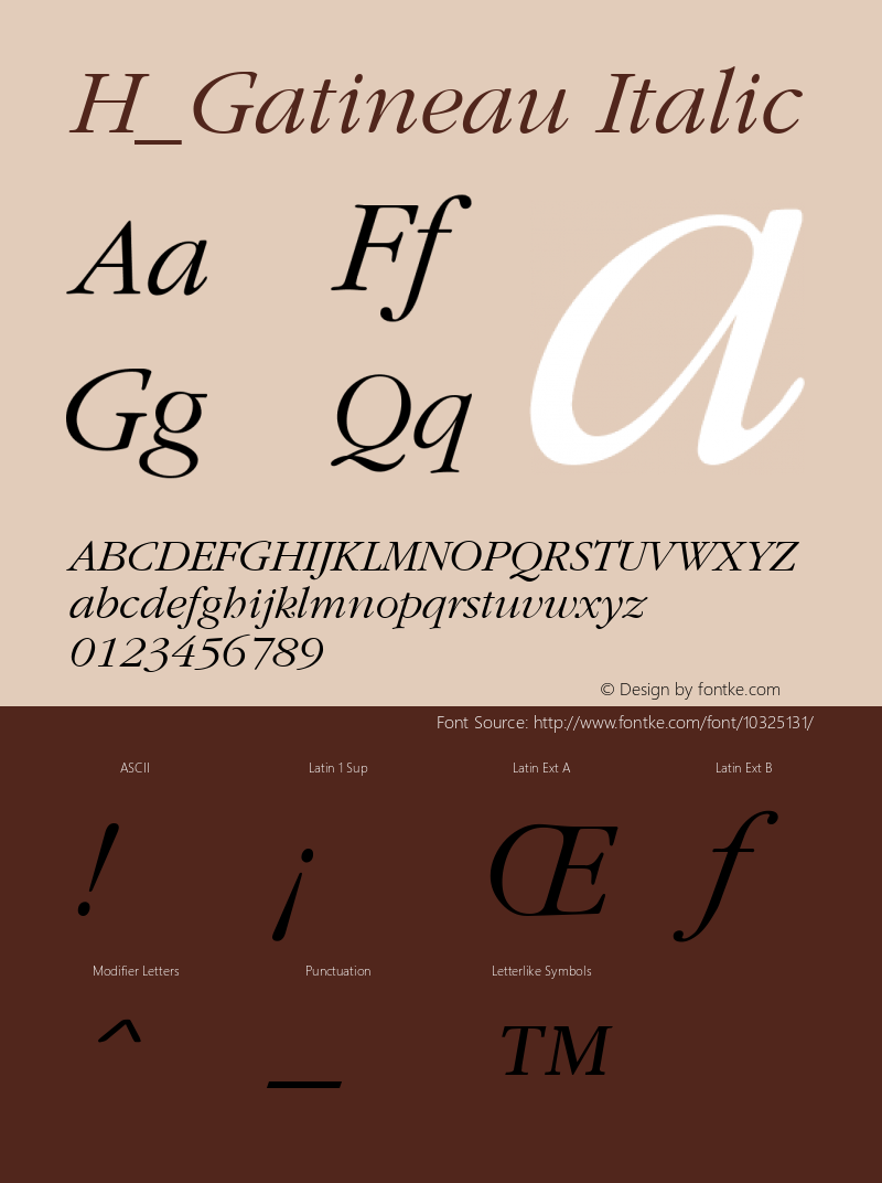 H_Gatineau Italic 1000 Font Sample