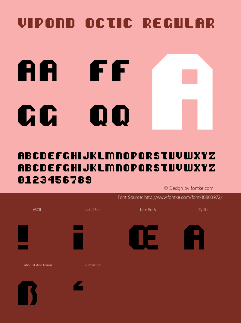 Vipond Octic Regular Version 1.0 Font Sample