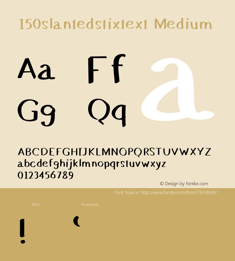 150slantedstixtext Version 001.000 Font Sample