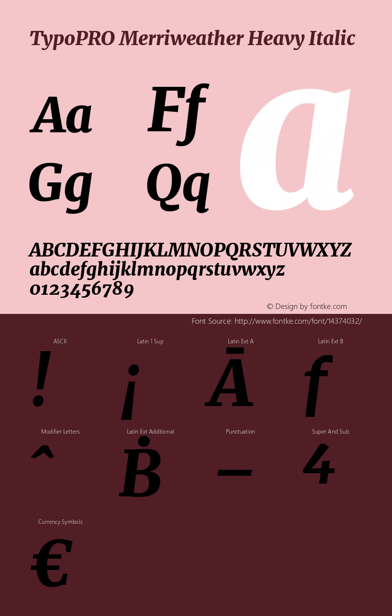 TypoPRO Merriweather Heavy Italic Version 1.001 Font Sample